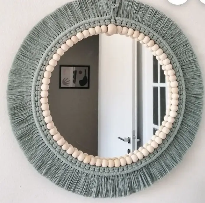 Beaded Macrame Mirror